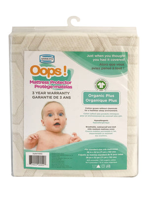 Simmons Waterproof Organic Cotton Crib Mattress Protector - Beige
