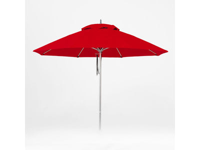 Oca 9' Octagon Outdoor Umbrella - Vermillion Red/Brushed Aluminum