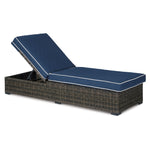 Grasson Lane - Outdoor Chaise Lounge - Blue, Brown