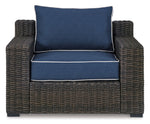 Grasson Lane - Outdoor Chair - Blue, Brown