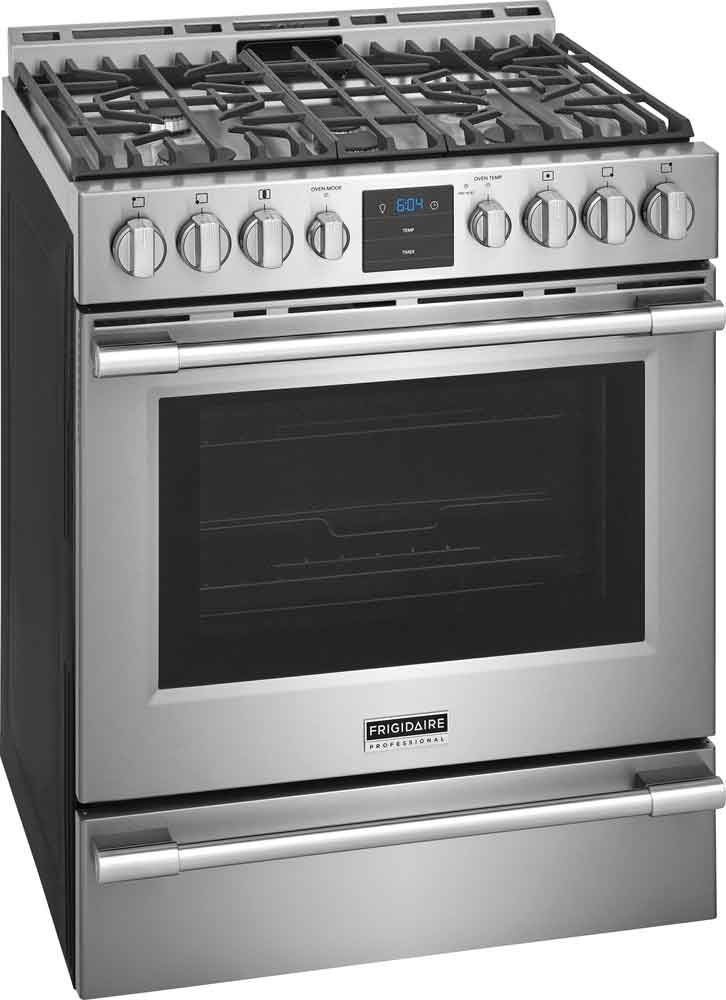 Frigidaire Professional Smudge-Proof Stainless Steel Front Control Gas Range with Air Fry (5.6 Cu.Ft) - PCFG3078AF