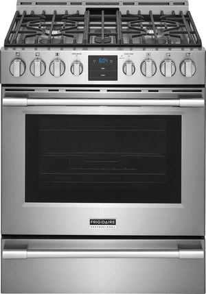 Frigidaire Professional Smudge-Proof Stainless Steel Front Control Gas Range with Air Fry (5.6 Cu.Ft) - PCFG3078AF