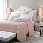 Delray 7 Pc. King Duvet Cover Set - White / Pink