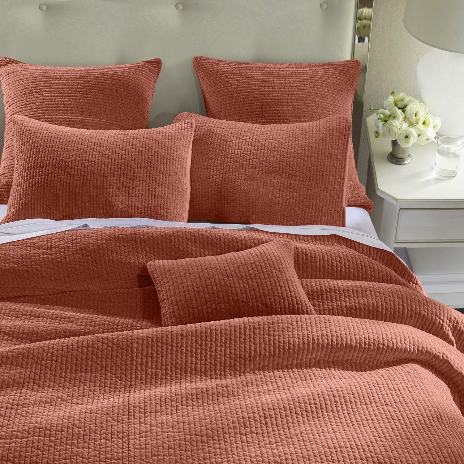 Camden 12 x 16 Velvet Pillow - Salmon