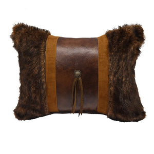 Jinetepe Faux Leather / Fur Decorative Pillow - Brown