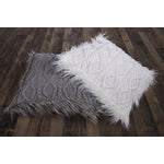 Hampden Faux Fur Decorative Pillow - White