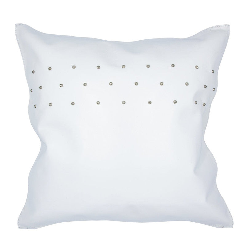 Nindiri Genuine Leather Studded Decorative Pillow White Leon's