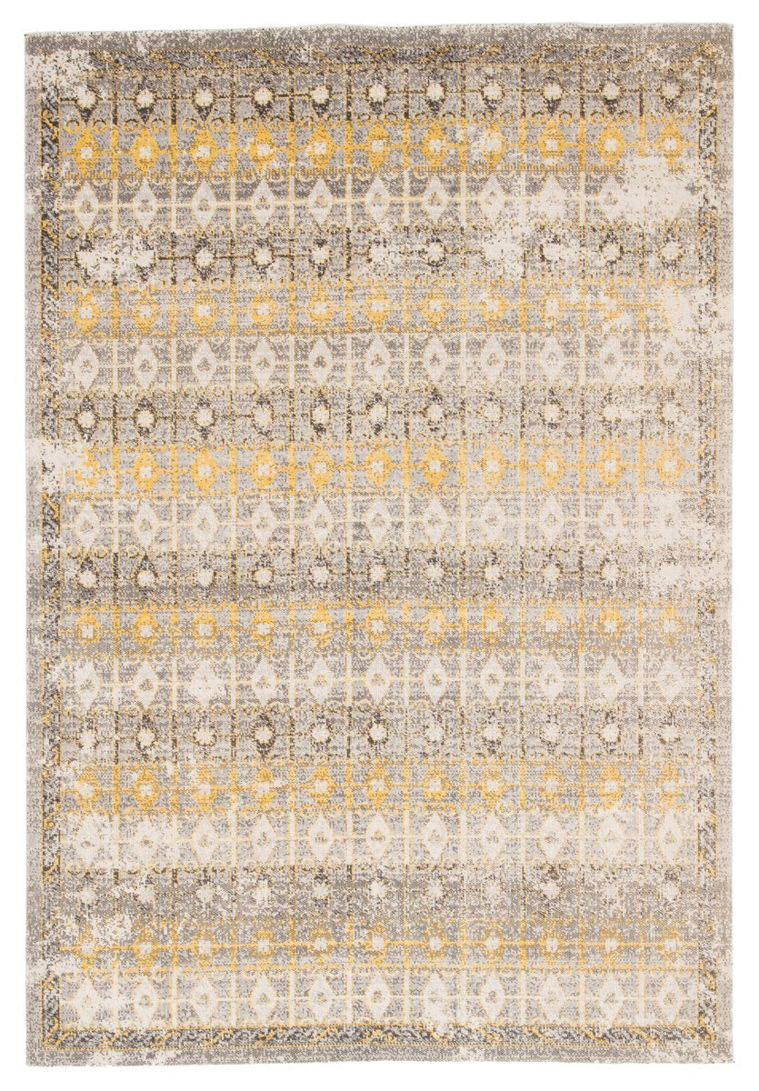 Mikras IV Area Rug - 8'10" X 12' - Light Grey/Yellow