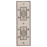 Mikras XII Area Rug - 2'6" X 8' Runner - Light Grey/Multi
