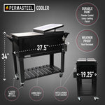 Permasteel 80Qt Furniture Style Patio Cooler - Black