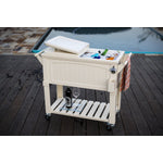Permasteel 80Qt Furniture Style Patio Cooler - Cream