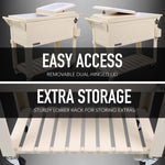 Permasteel 80Qt Furniture Style Patio Cooler - Cream