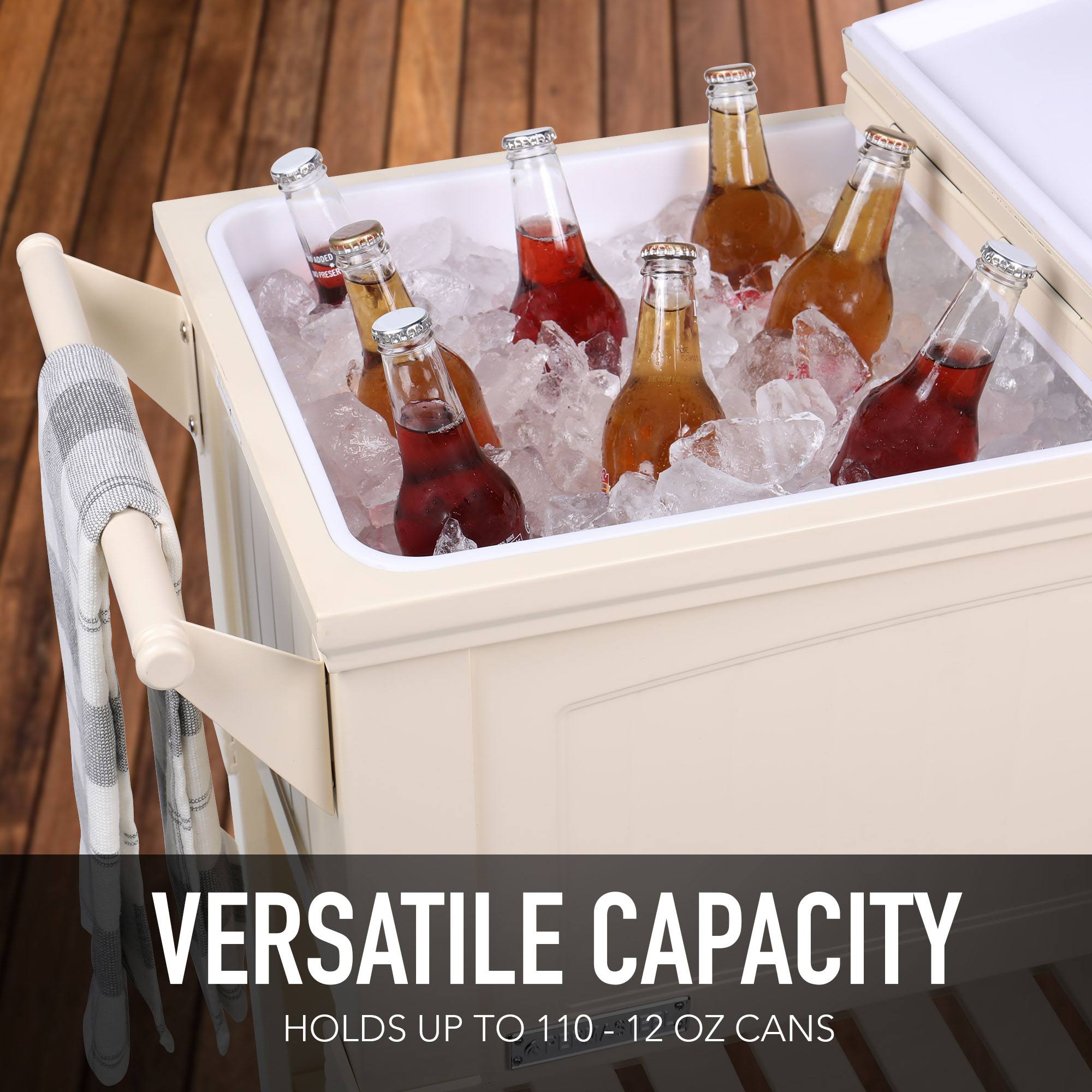 Permasteel 80Qt Furniture Style Patio Cooler - Cream