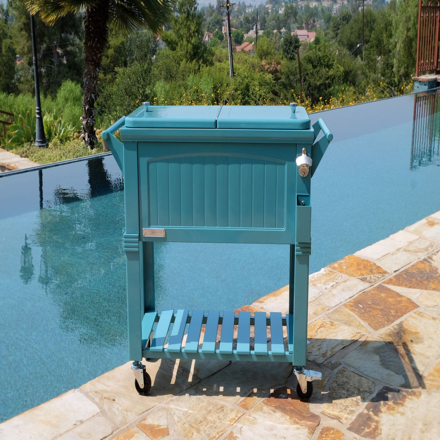 Permasteel 80Qt Furniture Style Patio Cooler - Teal