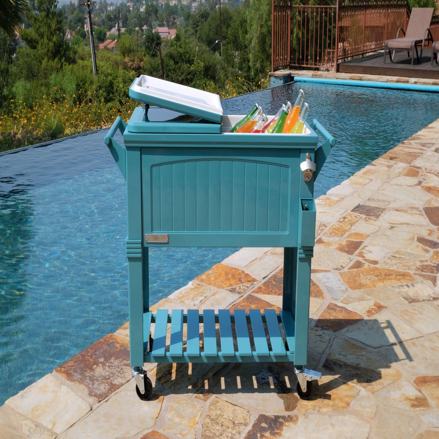 Permasteel 80Qt Furniture Style Patio Cooler - Teal