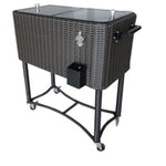 Bui Viem 80QT Rolling Wicker Patio Cooler