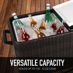 Bui Viem 80QT Rolling Wicker Patio Cooler