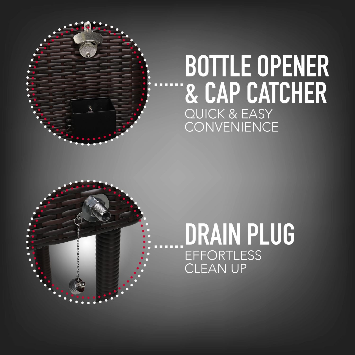 Bui Viem 80QT Rolling Wicker Patio Cooler