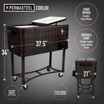 Bui Viem 80QT Rolling Wicker Patio Cooler