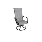 Hanlan Outdoor Swivel Sling Dining Chair - Set of 2 - Charcoal/Light Grey