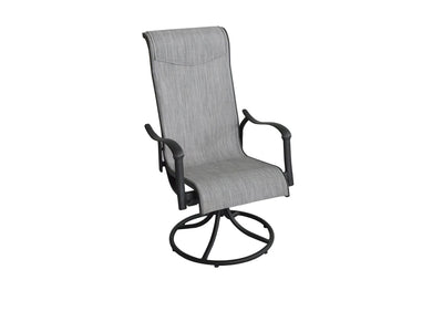 Hanlan Outdoor Swivel Sling Dining Chair - Set of 2 - Charcoal/Light Grey