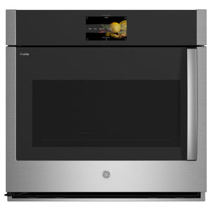 GE Profile Stainless Steel 30" Smart Built-In Convection Wall-Oven with Left-Hand SideSwing Doors and Air Fry (5.0 Cu. Ft.) - PTS700LSNSS