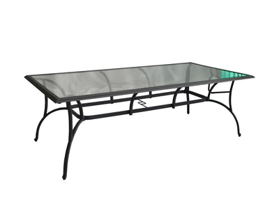 Hanlan 72" Outdoor Dining Table - Charcoal/Glass