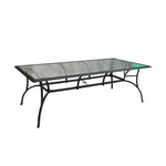 Hanlan 7-Piece 72" Outdoor Dining Set - Charcoal/Glass