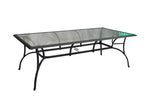 Hanlan 7-Piece 72" Outdoor Dining Set - Charcoal/Glass