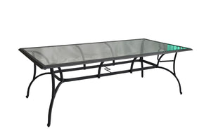 Hanlan 72" Outdoor Dining Table - Charcoal/Glass