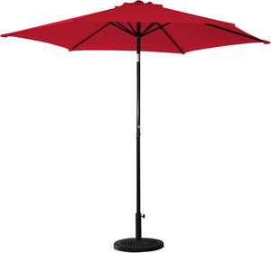 Brolly 9' Crank and Tilt Outdoor Umbrella - Poppy Red