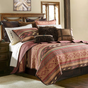 Irois 2 Pc. Twin Quilt Set - Red / Tan / Brown