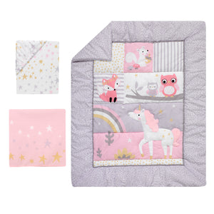 Rainbow Unicorn 3-Piece Bedding Set