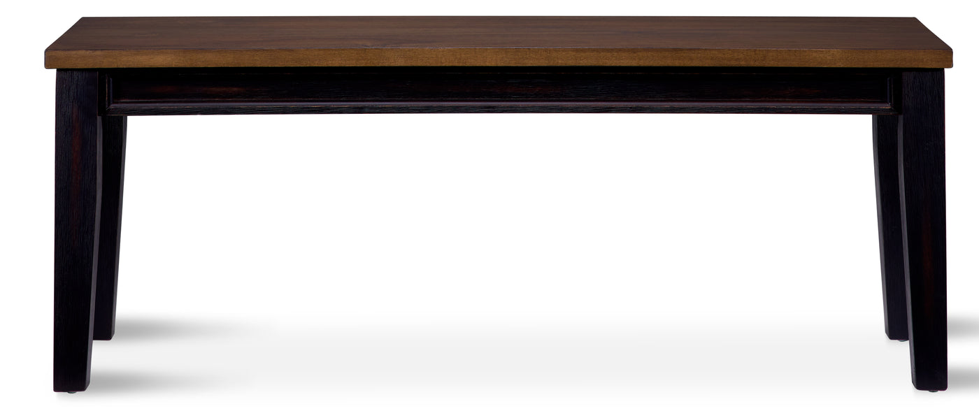 Caylie Noir 3-Piece Dining Set with Benches - Ebony, Driftwood