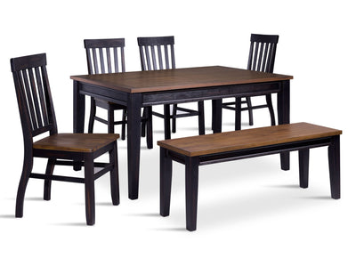 Caylie Noir 6-Piece Dining Set - Ebony, Driftwood