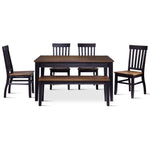 Caylie Noir 6-Piece Dining Set - Ebony, Driftwood