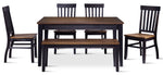 Caylie Noir 6-Piece Dining Set - Ebony, Driftwood