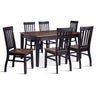 Caylie Noir 7-Piece Dining Set - Ebony, Driftwood
