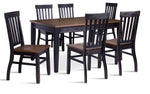 Caylie Noir 7-Piece Dining Set - Ebony, Driftwood