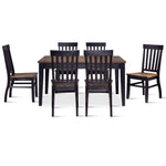 Caylie Noir 7-Piece Dining Set - Ebony, Driftwood