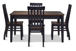Caylie Noir 5-Piece Dining Set - Ebony, Driftwood