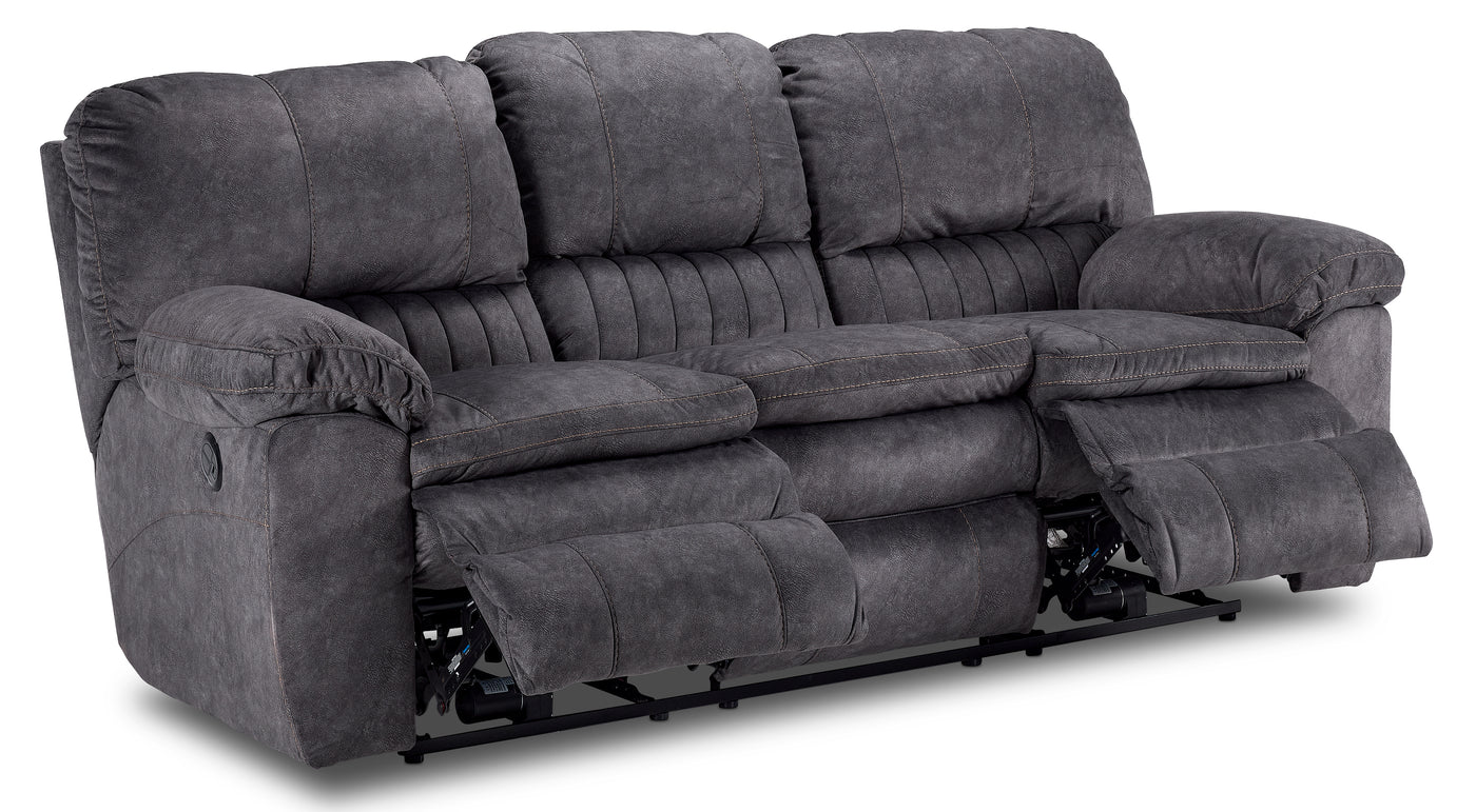 Reyes Power Reclining Sofa and Chair Set - Grey