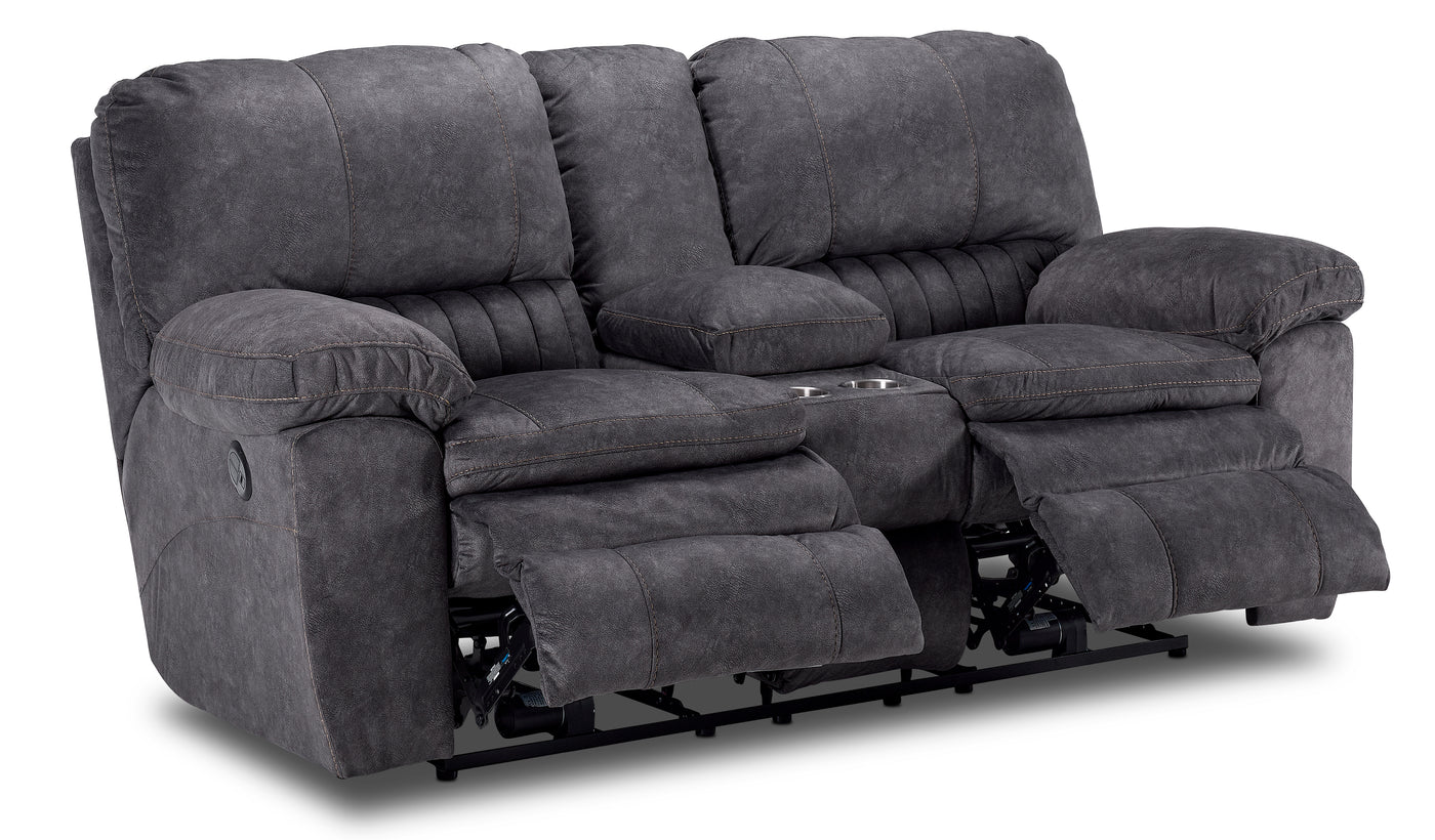 Reyes Power Reclining Sofa, Loveseat and Chair Set - Grey