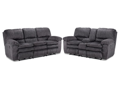 Reyes Power Reclining Sofa and Loveseat Set - Grey