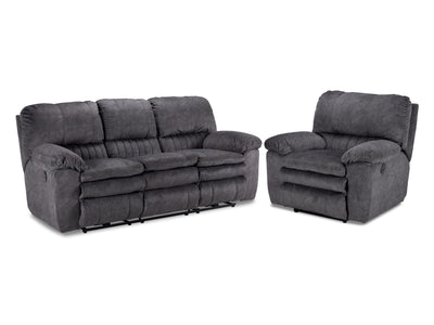 Reyes 2 Pc. Power Reclining Living Room Package w/ Chair - Grey