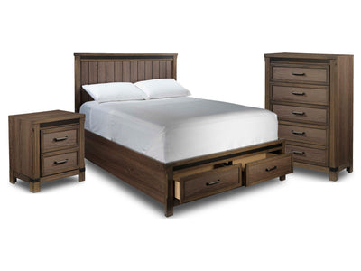 Rossco 5-Piece Queen Storage Bedroom Package - Rustic Oak