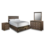 Rossco 6-Piece Queen Storage Bedroom Package - Rustic Oak