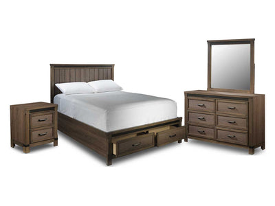 Rossco 6-Piece Queen Storage Bedroom Package - Rustic Oak