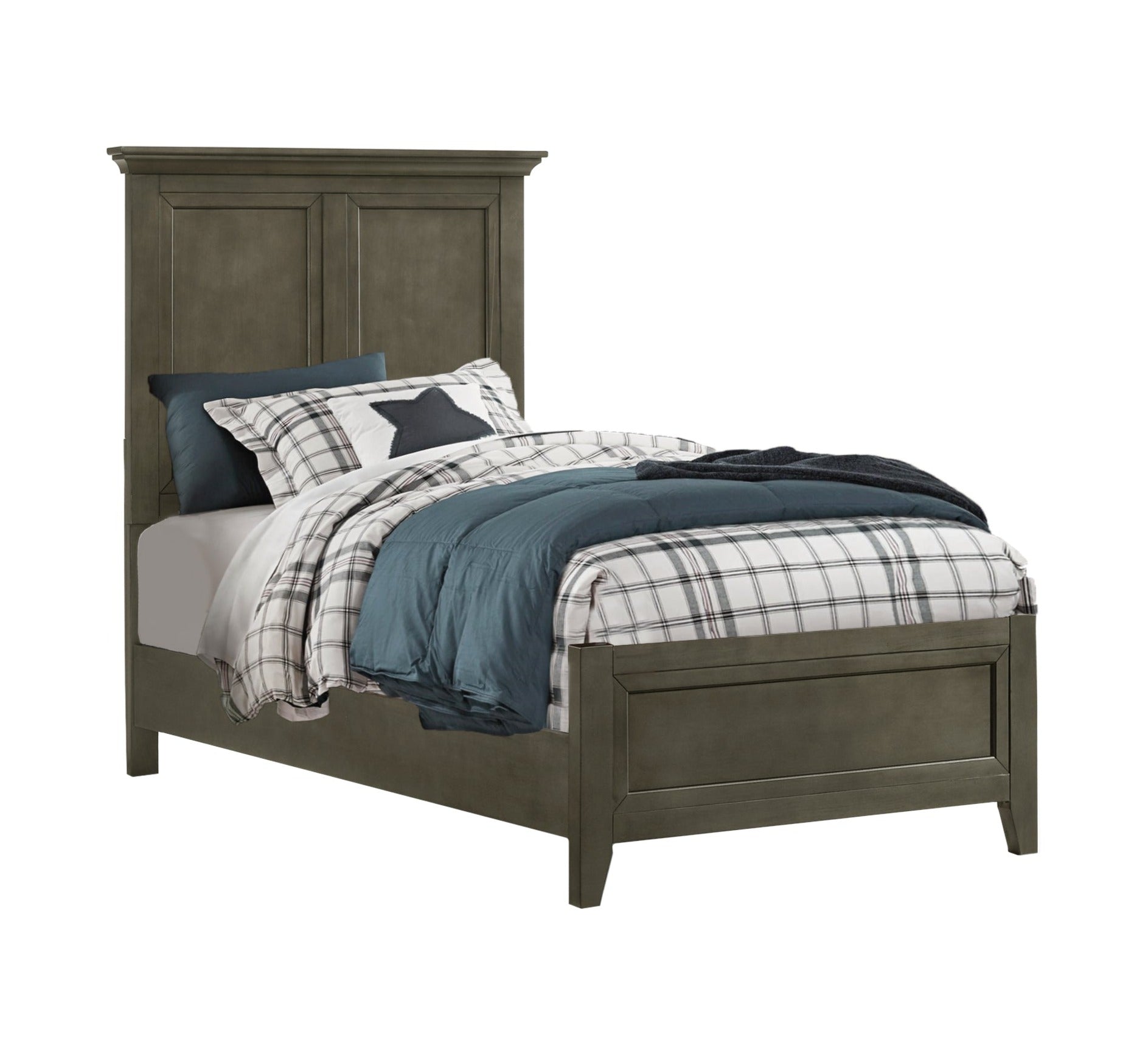 San Mateo 3-Piece Twin Panel Bed - Pewter