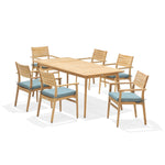Bandrele Teak Outdoor 7-Piece Dining Package - Green/Natural